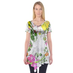 Flowers Floral Short Sleeve Tunic 