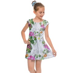 Flowers Floral Kids  Cap Sleeve Dress