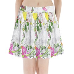 Flowers Floral Pleated Mini Skirt