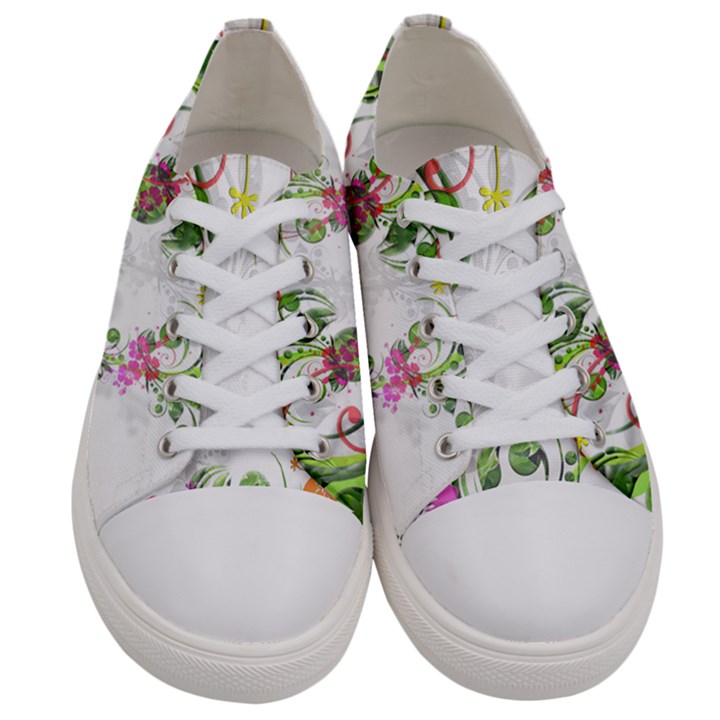 Flowers Floral Women s Low Top Canvas Sneakers