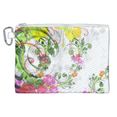 Flowers Floral Canvas Cosmetic Bag (xl)