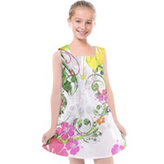 Flowers Floral Kids  Cross Back Dress by HermanTelo