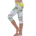 Flowers Floral Kids  Lightweight Velour Capri Leggings  View2