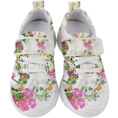 Flowers Floral Kids  Velcro Strap Shoes