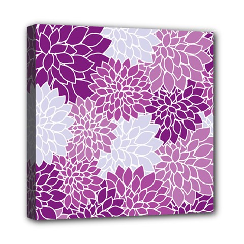 Floral Purple Mini Canvas 8  X 8  (stretched)