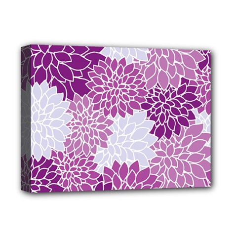 Floral Purple Deluxe Canvas 16  X 12  (stretched) 