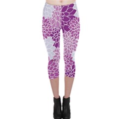 Floral Purple Capri Leggings 