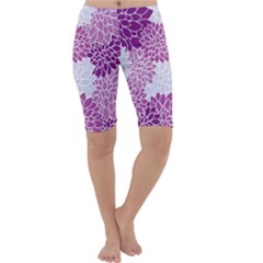 Floral Purple Cropped Leggings 