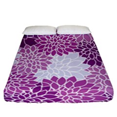 Floral Purple Fitted Sheet (queen Size)