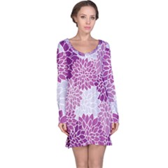 Floral Purple Long Sleeve Nightdress by HermanTelo