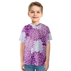 Floral Purple Kids  Sport Mesh Tee