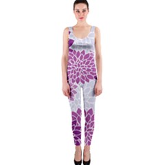 Floral Purple One Piece Catsuit