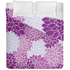 Floral Purple Duvet Cover Double Side (california King Size)