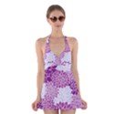 Floral Purple Halter Dress Swimsuit  View1