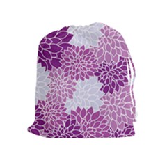 Floral Purple Drawstring Pouch (xl)