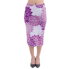 Floral Purple Midi Pencil Skirt by HermanTelo