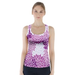 Floral Purple Racer Back Sports Top