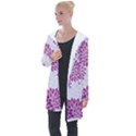 Floral Purple Longline Hooded Cardigan View1