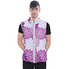 Floral Purple Men s Puffer Vest