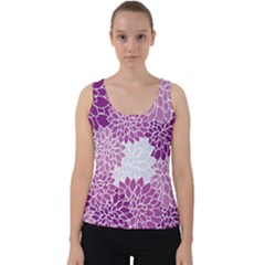 Floral Purple Velvet Tank Top