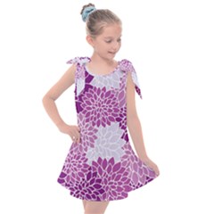 Floral Purple Kids  Tie Up Tunic Dress