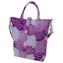 Floral Purple Buckle Top Tote Bag