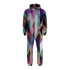 Geometric Blue Violet Pink Hooded Jumpsuit (kids) by HermanTelo