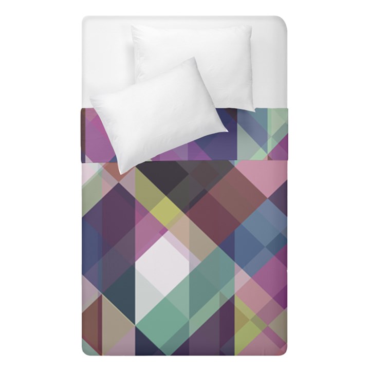 Geometric Blue Violet Pink Duvet Cover Double Side (Single Size)