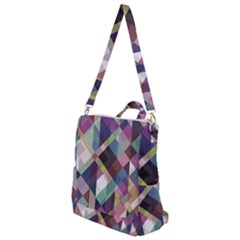 Geometric Blue Violet Pink Crossbody Backpack by HermanTelo