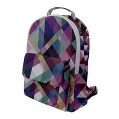 Geometric Blue Violet Pink Flap Pocket Backpack (large) by HermanTelo