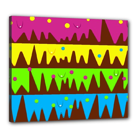 Illustration Abstract Graphic Rainbow Canvas 24  X 20  (stretched)