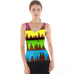 Illustration Abstract Graphic Rainbow Tank Top by HermanTelo