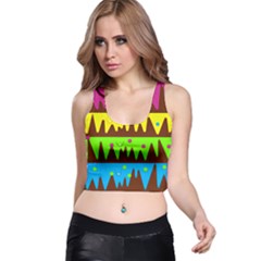 Illustration Abstract Graphic Rainbow Racer Back Crop Top by HermanTelo