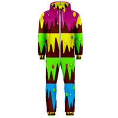 Illustration Abstract Graphic Rainbow Hooded Jumpsuit (men)  by HermanTelo