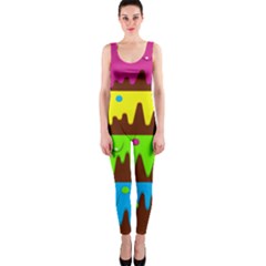 Illustration Abstract Graphic Rainbow One Piece Catsuit