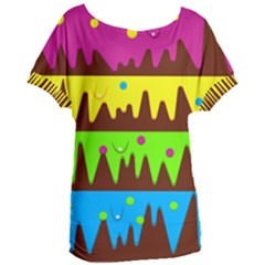 Illustration Abstract Graphic Rainbow Women s Oversized Tee