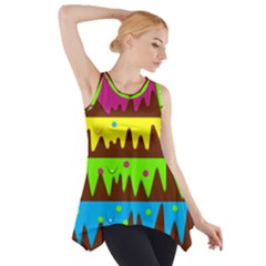 Illustration Abstract Graphic Rainbow Side Drop Tank Tunic by HermanTelo