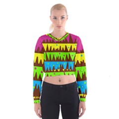 Illustration Abstract Graphic Rainbow Cropped Sweatshirt