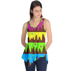 Illustration Abstract Graphic Rainbow Sleeveless Tunic