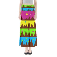 Illustration Abstract Graphic Rainbow Full Length Maxi Skirt by HermanTelo