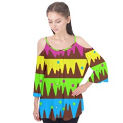 Illustration Abstract Graphic Rainbow Flutter Tees