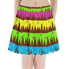 Illustration Abstract Graphic Rainbow Pleated Mini Skirt by HermanTelo