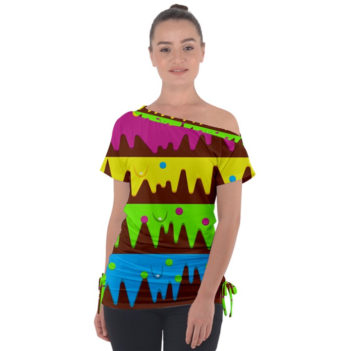 Illustration Abstract Graphic Rainbow Tie-Up Tee