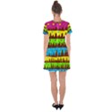 Illustration Abstract Graphic Rainbow Drop Hem Mini Chiffon Dress View2