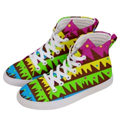 Illustration Abstract Graphic Rainbow Men s Hi-top Skate Sneakers