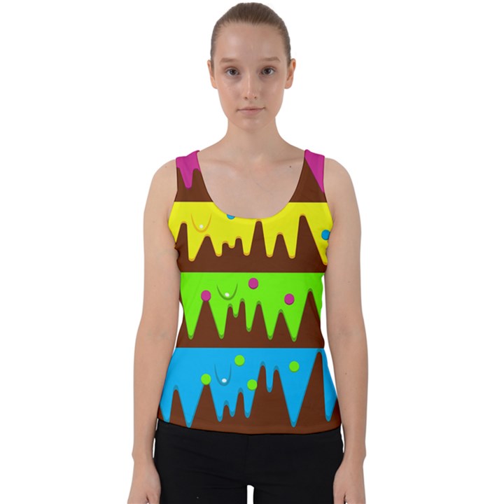 Illustration Abstract Graphic Rainbow Velvet Tank Top