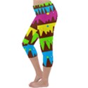 Illustration Abstract Graphic Rainbow Lightweight Velour Capri Yoga Leggings View2