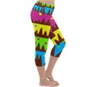 Illustration Abstract Graphic Rainbow Lightweight Velour Capri Yoga Leggings View3