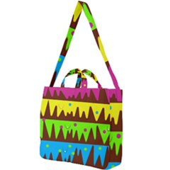 Illustration Abstract Graphic Rainbow Square Shoulder Tote Bag by HermanTelo