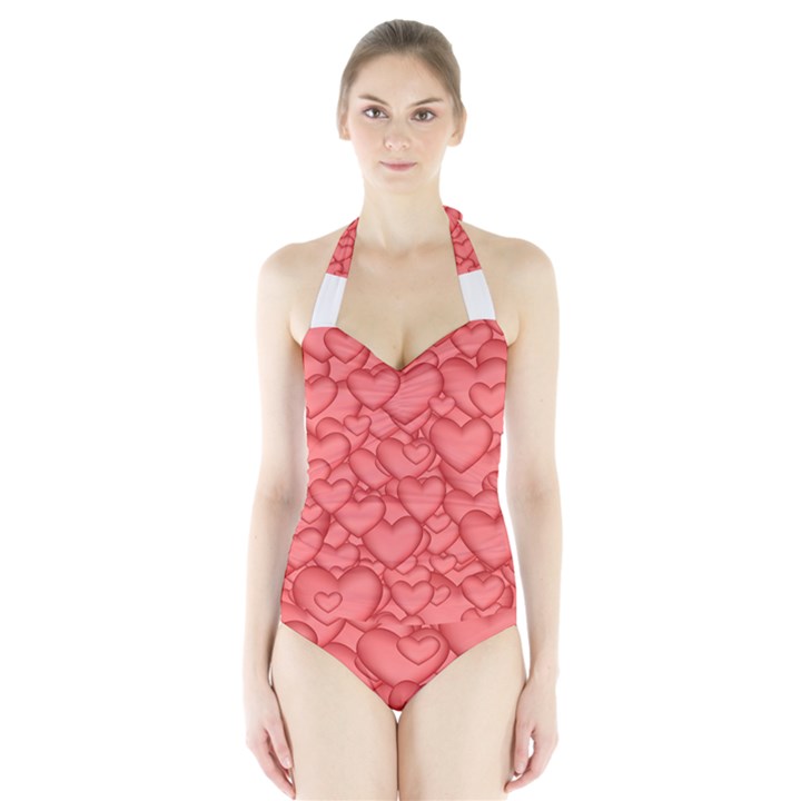 Hearts Love Valentine Halter Swimsuit